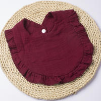 Babero de gasa para niños y niñas, algodón puro, color caramelo, cómodo babero para Saliva, toalla de Saliva de encaje de color sólido para bebé, productos para bebé - details 11