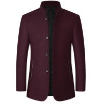 Trajes de Blazer de Cashmira para Hombres en Invierno Collantes de Negocios Casuales con Cuello Alto Moda para Hombres - details 0