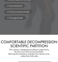 Cojín ergonómico de espuma viscoelástica para oficina, cojín antihemorroides para SILLA, cojín para asiento de coche y oficina - details 2