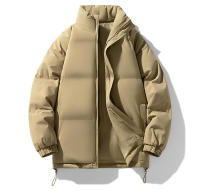 Chaqueta de pan con cuello alto para hombre, camiseta de algodón gruesa y cálida, informal, multicolor, mismo estilo, invierno - details 10