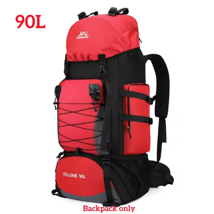 Bolsa de hombro para camping y senderismo Hecho de nylon with Correa ajustable CAPACIDAD DE 80-100 litros Mochara de viaje 90L para hombres - 1
