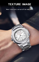 Reloj de hombre resistente al agua de cuarzo con calendario luminoso y correa de acero inoxidable - details 21
