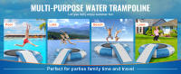 SucceBuy Trampolín de Agua Inflable Plataforma de Natación Rebote con Tobogán Piscina Lago, Escalera de Entrada Fácil y Tobogán - details 4