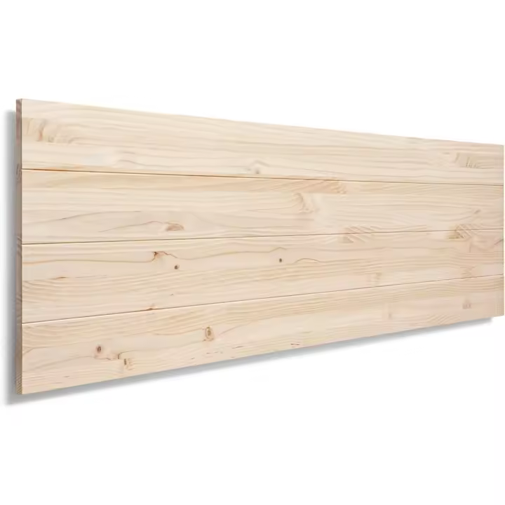 Cabecero de Cama de Madera Color Crudo para Pared. Cabecero de Tablas Horizontales. Estilo Vintage, para - 1