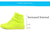 Zapatillas altas transpirables para mujer, zapatos deportivos informales antideslizantes, plataforma oculta, aumento de cuero - details 4
