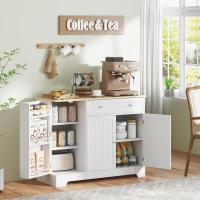 Armario de Cocina con Estante de Puerta Almacenamiento Magnético Ajustable Blanco y Roble - details 1