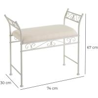Banqueta pie de Cama de Metal Blanca de 64x68x30 cm - details 3