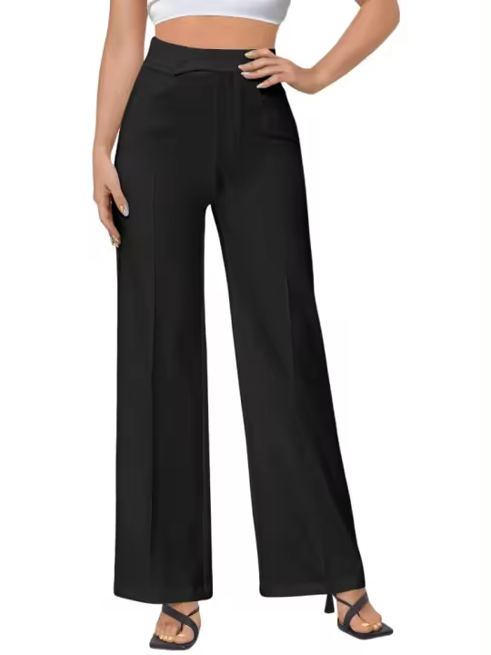 Pantalones holgados elegantes de cintura alta para mujer primavera otoño para moda femenina - 1