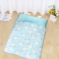 Estera de enfriamiento duradera de seda de hielo para mascotas con almohada, cama refrescante para perros resistente a mordeduras, almohadilla de verano Rectangular transpirable para mascotas para cachorros y gatos - details 13