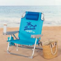 playa plegable y reclinable 5 posiciones, Silla portátil plegable 55x67,5x86cm, Incluye cojín, 1 bolsillo, 1 bolsa con cremallera y topes antivuelco, Sillas de playa - details 16