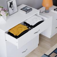 Blanca, 4 cajones, manijas metálicas, correras y Soporte Anti-formación para Muebles - details 5