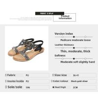 Sandalia Plana Mujer 2025 con Zarcillos Brillantes - Diseño Transpirable Boho Chic,Zapatos de Verano Cómodos para Playa y Fiesta,Moda Elegante Primavera-Verano - details 0