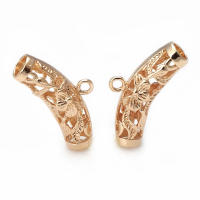 Colgantes de tubo curvado de nube de latón, Color oro de 18K de alta calidad, conector de pulsera, suministros para fabricación de joyas, accesorios Diy - details 3