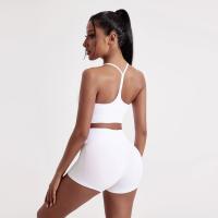 Ropa interior de yoga y gimnasio de color sólido para mujer, sujetador deportivo para fitness en forma de Y, top ajustado de alta resistencia, entrenamiento integral con almohadilla para el pecho - details 11
