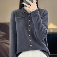 Elegante Suéter de Punto de Cachemira Cuello Falso, Manga Larga, 100% Merino, Ropa de Primavera, Top Básico - details 6