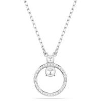 Collar con colgante circular de cristal Swarosk Pave, collar con dije redondo de circonita transparente de plata 925, regalo de joyería para mujer - details 1