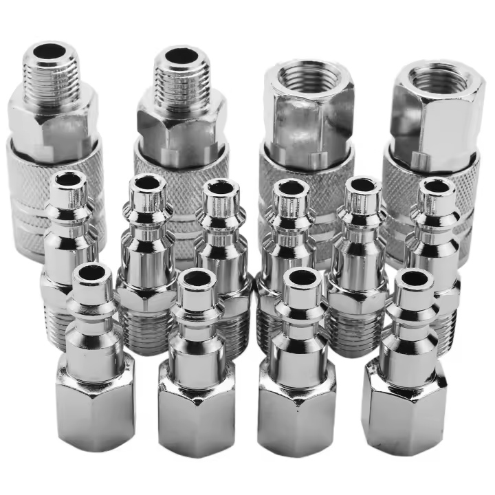 14 Uds. Conector de compresor de manguera de aire, conectores de Metal Bsp de 1/4 pulgadas, acoplador macho hembra, juego de liberación rápida - 1