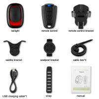 Luz de Coche Trasera Inteligente con Control Remoto a Prueba de Agua de Elecpow Alarma Antirrobo de Bicicleta Inalámbrica Sistema de Frenado Automático con USB - details 11