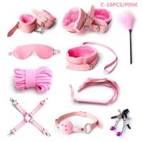 Leten-Kits de Bondage para mujeres, esposas, mordaza, látigo, pinzas para pezones, juguetes eróticos para mujeres, parejas, tienda sexual para adultos, tapón Anal, cola - details 11