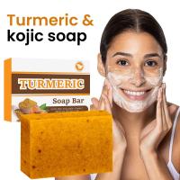 Jabón brillante de ácido kójico de cúrcuma y limón, jabón hecho a mano, loción hidratante iluminadora, jabón Facial corporal - details 0