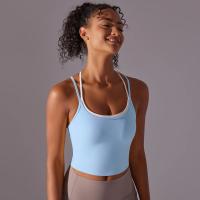 Ropa interior deportiva de realce para mujer, sujetador de Yoga para Fitness, gimnasio, entrenamiento, correr, camiseta sin mang - details 1