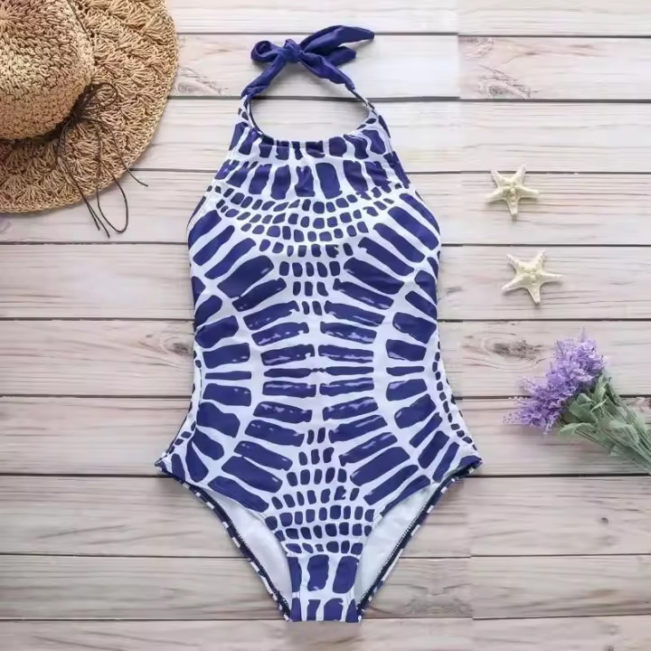Traje XXL de talla grande, una pieza para mujer, Monokini de cuello alto, traje de baño se vende con cuello Halter, traje de baño, ropa de playa 2023 - 1