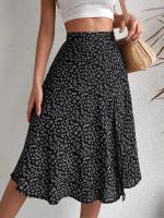 Mujeres 2025 Verano Primavera Boho Faldas largas Vestido Estampado floral Cintura elástica División Sexy Una línea Playa Maxi Falda - details 10