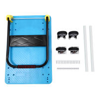Camión de mano plegable con plataforma azul, carrito de mano de empuje, resistente, ahorro de espacio, con capacidad de carga de 400 kg y 4 ruedas - details 13