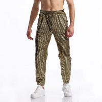 Pantalon décontracté para hombres, modo nouvelle, estampage à chaud, Harajuku, Hip Hop, fiesta de baile Disco, Streetwear, pantalon à cordon de serrage, boîte de nuit - details 1