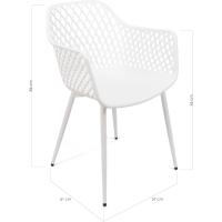 2 y 4 Sillas en Polipropileno y Metal/Madera - Asiento de Diseño Ideal para Comedor y Cocina - Varios Modelos (2, Modelo 1 - Blanco) - details 3