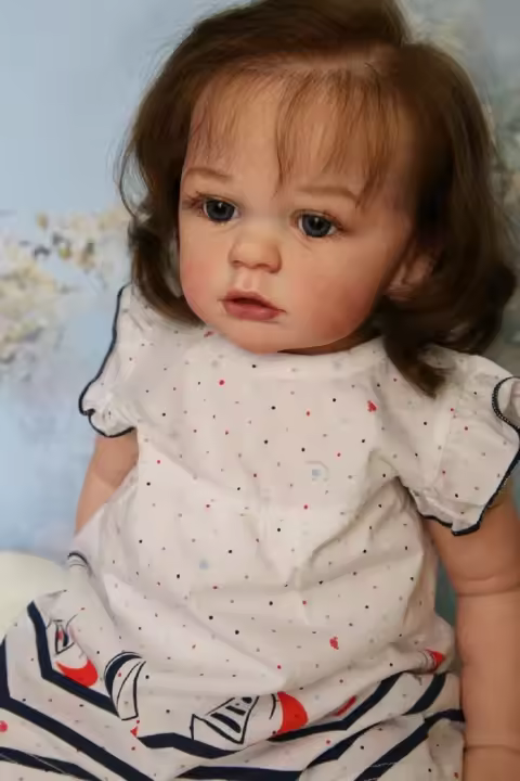 Muñeca de bebé Reborn de silicona suave con piel de pintura 3D de 60 CM, juguete de princesa de pelo largo Real, Tayra Bebe - 1