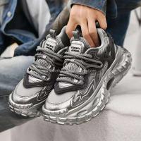 Zapatos deportivos informales de suela gruesa con logotipo de Dropshipping para hombre, zapatos deportivos de estilo para caminar de diseñador de moda - details 1