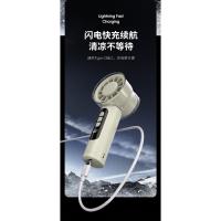 Pantalla digital de alta velocidad pequeño ventilador de mano carga USB ventilador eléctrico portátil al aire libre regalos estudiante violencia pequeño ventilador - details 8