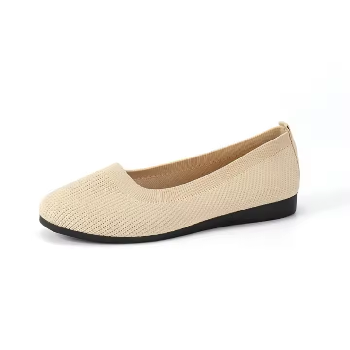 Zapatos planos de primavera para mujer, nuevas zapatillas de deporte con calcetines tejidos, mocasines transpirables sin cordones con punta redonda para mujer, zapatos ligeros de talla grande 36-43 - 1