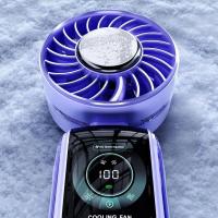 Ventilador plegable de mano de 100 niveles de velocidad, Mini ventiladores de refrigeración plegables con pantalla Digital, batería de 24H, ventilador de aire acondicionado de 3600mAh - details 6