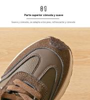 Zapatos de Mujer de Invierno 2024 Zapatillas de Tablero Esparcedido Grueso con Suela de Cuero y Polvo de Vellón Aumento de Altura - details 4