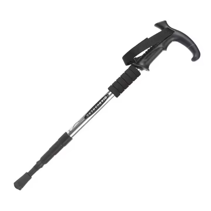 Bastones de Trekking de 4 secciones, bastón antideslizante resistente al desgaste, muletas plegables ligeras extraíbles para escalada de montaña - 1