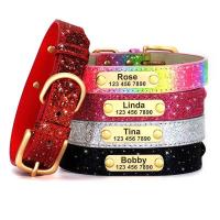 perro personalizado cuero PU, Collar de cachorro personalizado, collares mascotas grabados gratis para perros pequeños, medianos - details 20