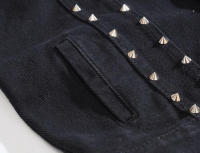 Chaleco rasgado sin mangas de estilo retro para hombre Vestido informal de punto con solapas y correas Ropa de algodón y poliéster - details 11