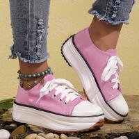Zapatos de lona con plataforma para mujer, calzado informal con cordones, Verano - details 5