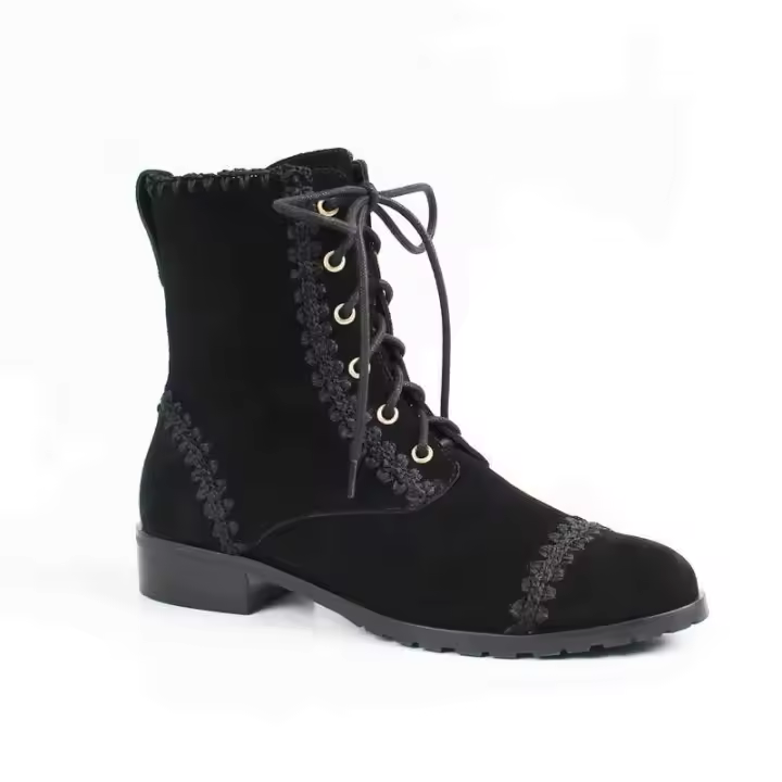 2024 nuevas botas de invierno zapatos casuales de moda con cierre de correa características redondas altura del tobillo cálida para mujer - 1