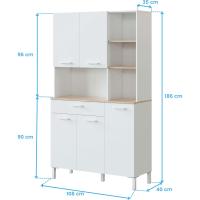 Modelo Kira, Acabado Blanco Artik y Roble Canadiense, Medidas - details 4