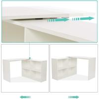 Escritorio esquinero moderno, madera de ingeniería, blanco, 10610674.5 - details 3