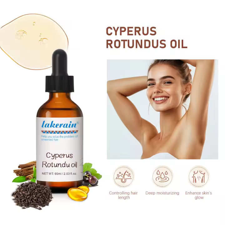 Cyperus Rotundus Oil semipermanente 60ml removedor de vello axila piernas brazos inhibidor del crecimiento del cabello belleza cuidado de la piel aceite esencial corporal - 1