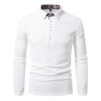 Polo de manga larga para hombre, camisas de Color sólido, moda de Cachemira, nuevos Polos de negocios sociales, otoño - details 1