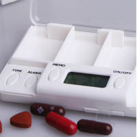 Caja de almacenamiento de plástico inteligente, 4 rejillas, recordatorio de sincronización electrónico, cajas de medicamentos, temporizador de alarma, organizador de escritorio, contenedor de pastillas - details 2