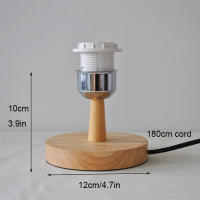 Soporte Circular de Base de madera maciza con interruptor de encendido y APAGADO para lámpara de mesa, enchufe E27, soporte para lámpara de mesita de noche para iluminación del hogar - details 7