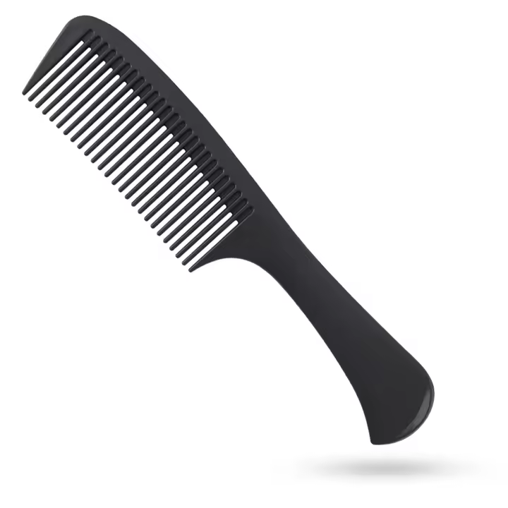 Peine desenredante grande con mango profesional, fibra de carbono, corte, peluquería, Estilismo, diente redondo, barbero - 1