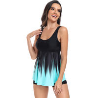 Conjunto de Baño de Dos Piezas de Moda para Mujeres 2024 Traje de Baño de Tela de Nylon con Estilo de Gradiente Short de Natación Plano de Color Sólido Estilo Playero de Primavera/Verano - details 9