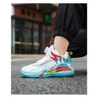 Nuevos zapatos ligeros de baloncesto para niños, zapatos deportivos con hebilla giratoria para niños, zapatillas deportivas transpirables para correr, zapatos de tenis para niños al aire libre - details 14